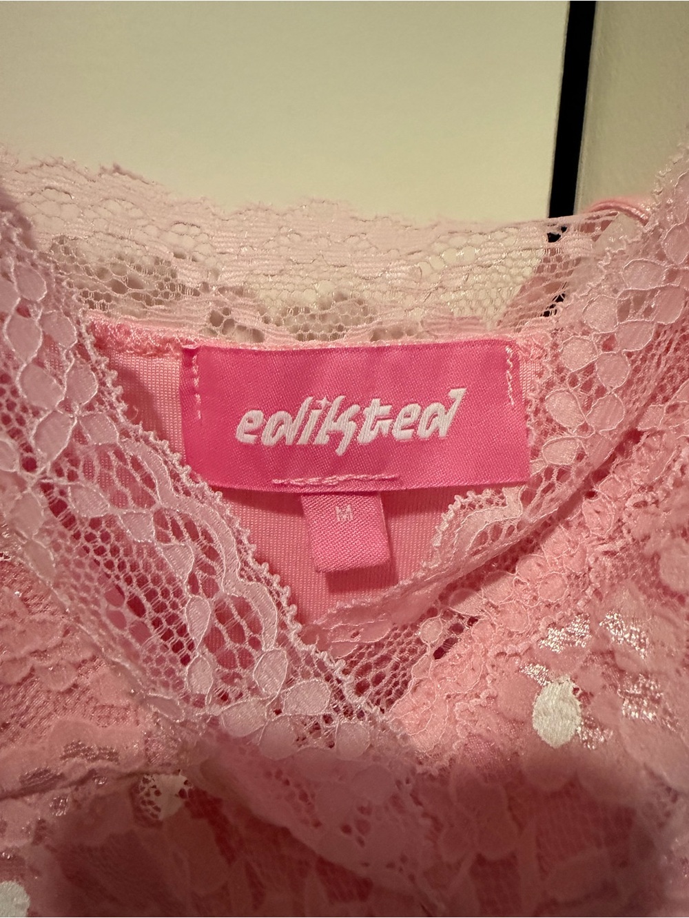 Edikted Soft Pink Lace Slip Top - Picture 3 of 5